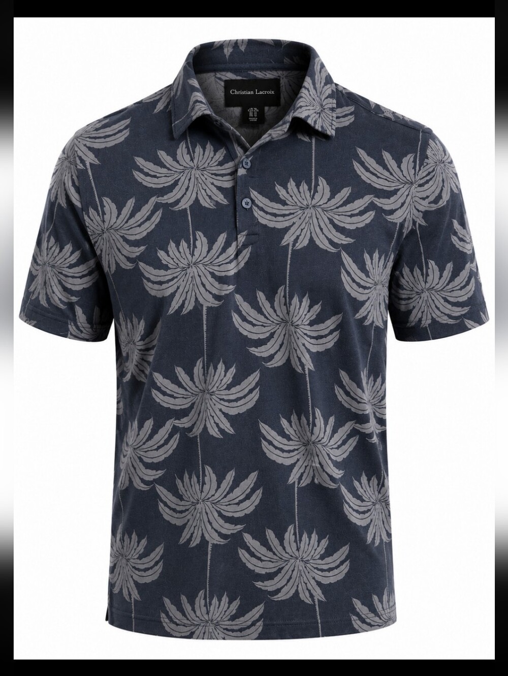 Christian Lacroix Men’s XL Floral Polo Shirt Modal Blend